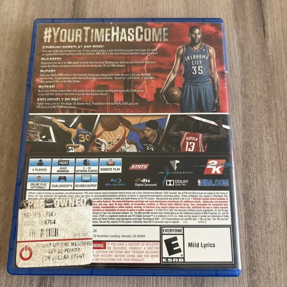 NBA 2K15:‎ Sony PlayStation 4 w/ Manual Tested- Works!